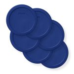 Pyrex® 4-cup Round Dark Blue Plastic Lids, 6-pack