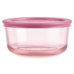Pyrex® Simply Store® Tinted Glass 4-cup Round Storage Container with Lid, Pink