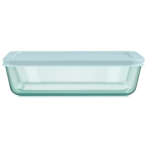 Pyrex® Simply Store® Tinted Glass 6-cup Rectangle Storage Container with Lid, Aqua