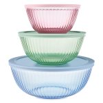 Pyrex® Sculpted Tinted Glass Mixing Bowls with Lids, 6-pc Set, Mixed Colors
