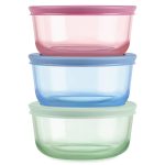 Pyrex® Simply Store® Tinted Glass 2-cup Round Storage Containers, 6-pc Set, Mixed Colors
