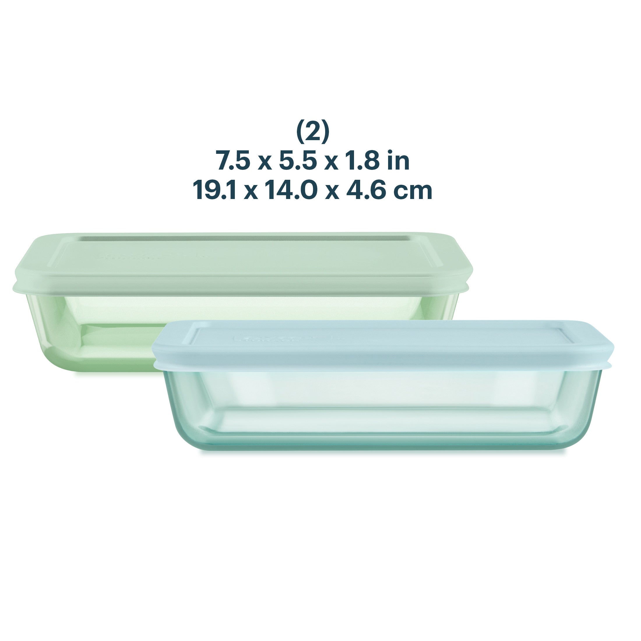 Pyrex® Simply Store® Tinted Glass 3-cup Rectangle Storage Containers, 4-pc Set, Mixed Colors - 图片 3
