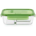 Pyrex® MealBox™ 4-cup Divided Glass Food Storage Container with Green Lid