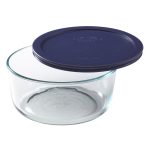 Pyrex® Simply Store® 7-cup Glass Food Storage Container with Blue Lid