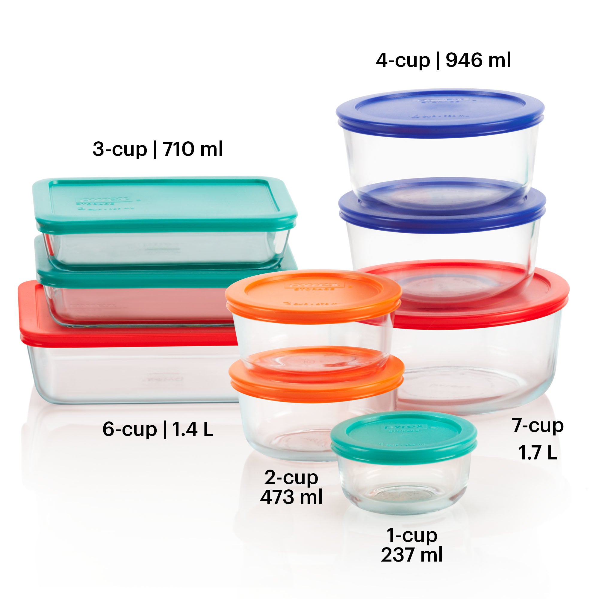Pyrex® Simply Store® 18-piece Glass Food Storage Container Set with Lids - 图片 3