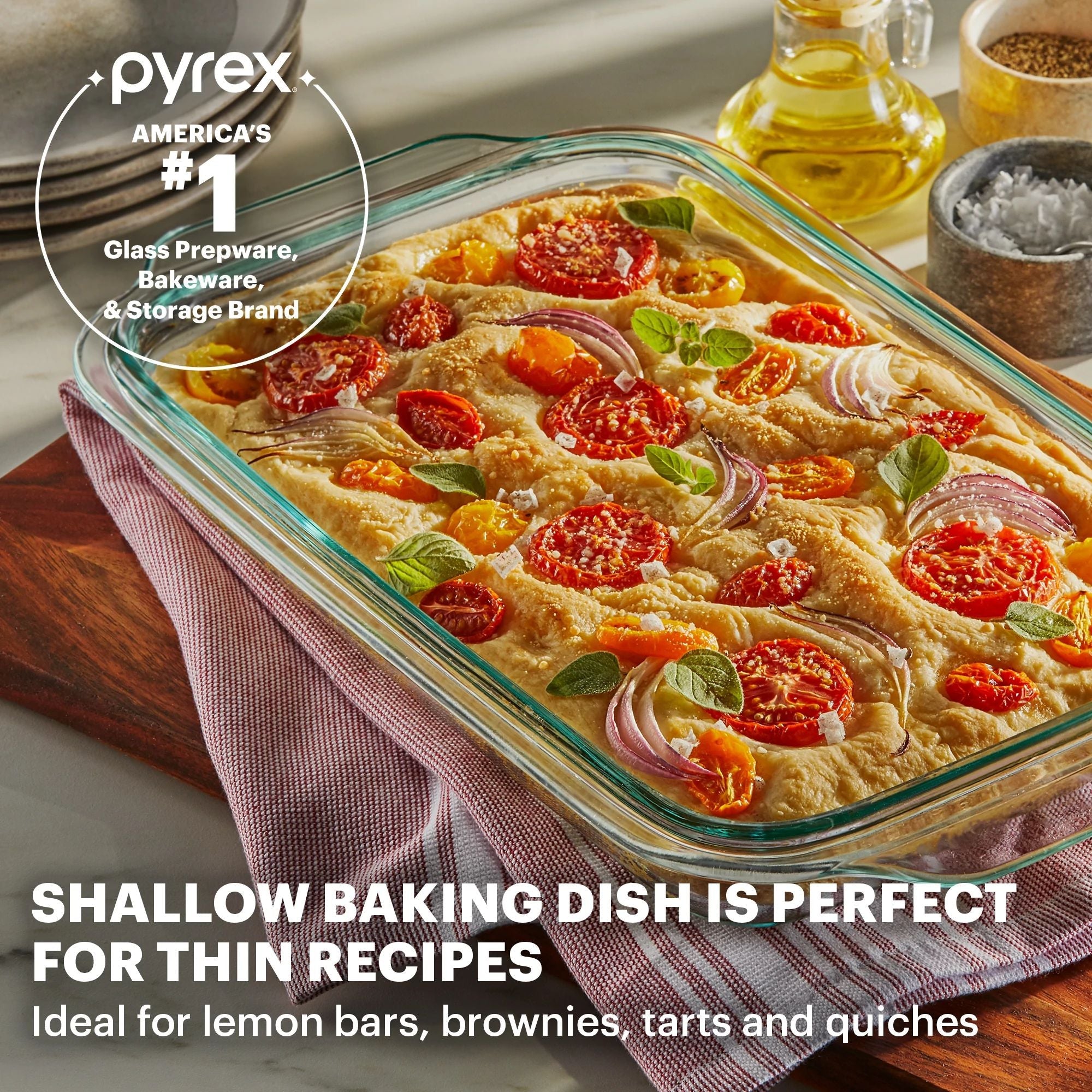 Pyrex® Shallow 9" x 13" Rectangular Glass Baking Dish - 图片 2