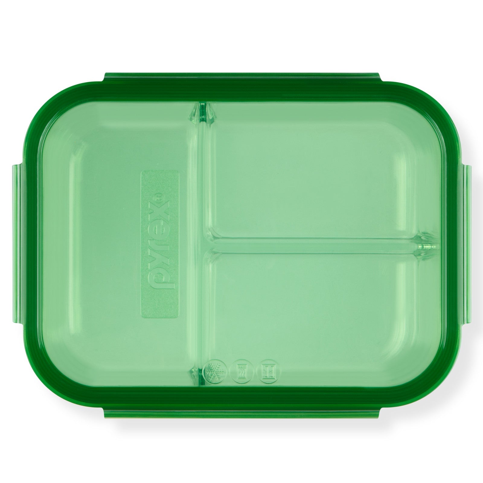 Pyrex® MealBox™ 5.5-cup Divided Glass Food Storage Container with Green Lid - 图片 6