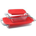 Pyrex® Easy Grab® 4-piece Glass Bakeware Set with Red Lids
