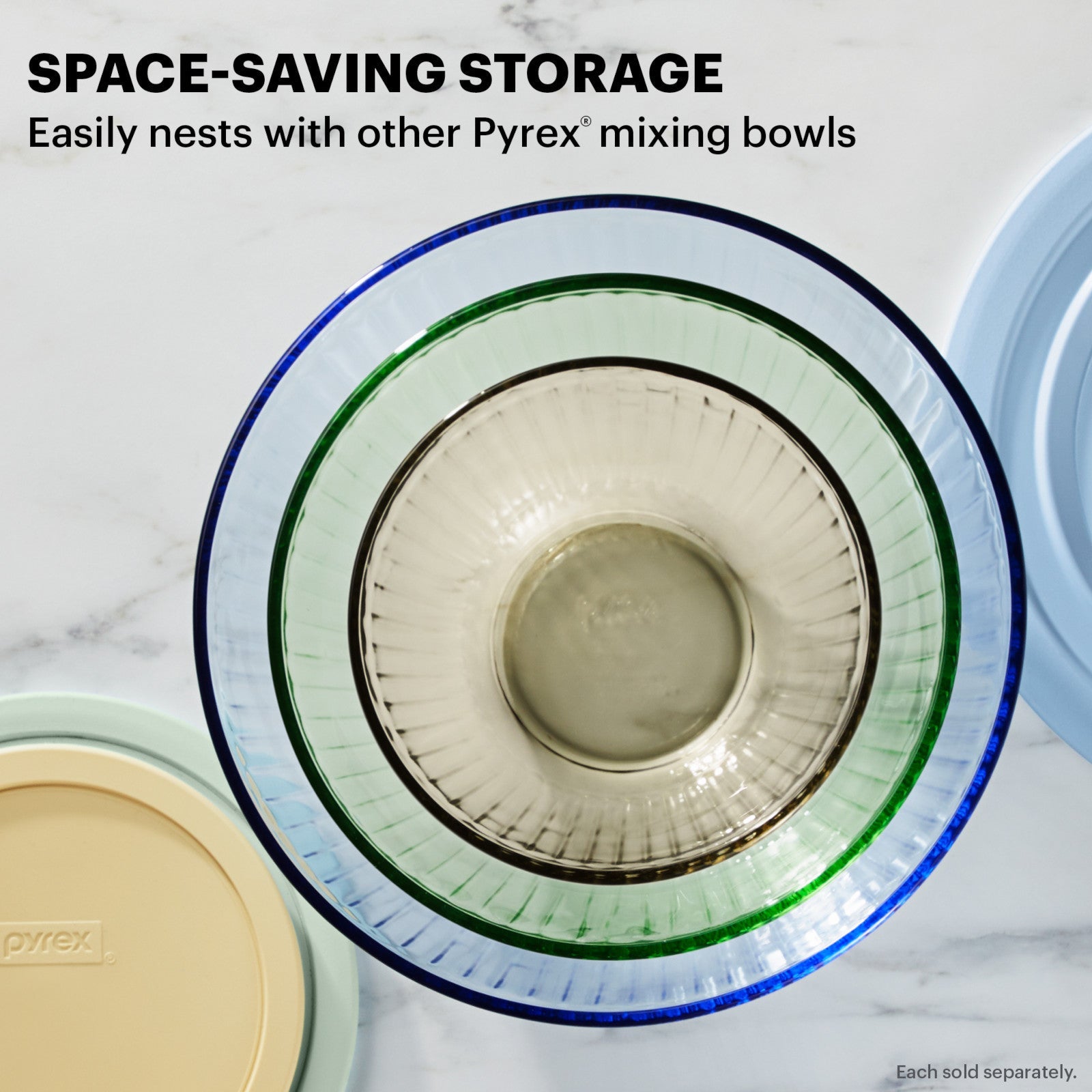 Pyrex® Colors Sculpted Tinted 2.3-quart Mixing Bowl with Lid, Green - 图片 3