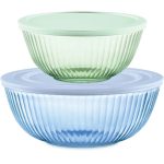 Pyrex® Colors Sculpted Tinted 4-piece Mixing Bowl Set