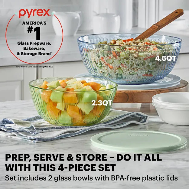 Pyrex® Colors Sculpted Tinted 4-piece Mixing Bowl Set - 图片 2