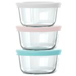 Pyrex® Simply Store® 6-piece 1-cup Round Glass Storage Set with Assorted Color Lids