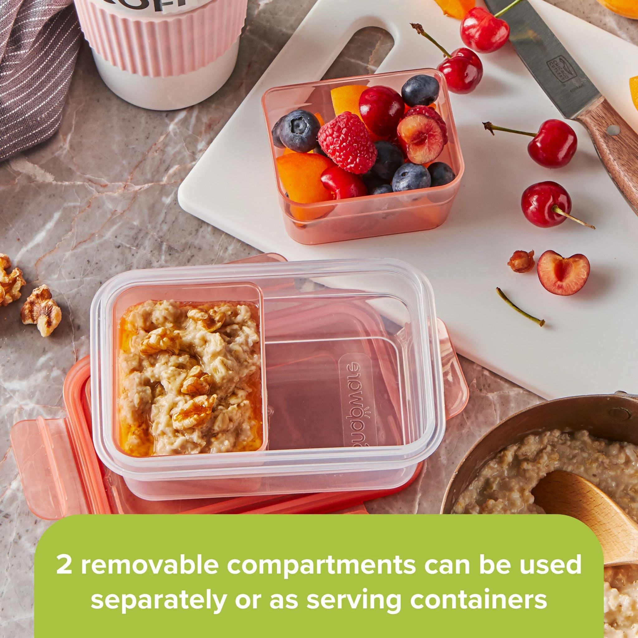 Snapware® Meal Prep Divided: 2-cup Rectangle Storage Container, 2-Section - 图片 2