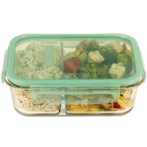 Snapware® MealBox™ 4-cup Divided Glass Storage Container with Lid