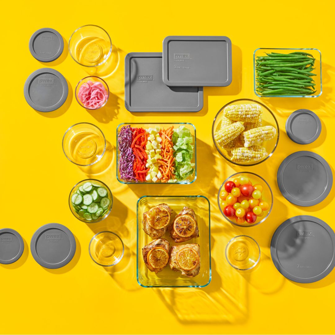 Pyrex® Simply Store® 20-piece Set with Gray Lids - 图片 3
