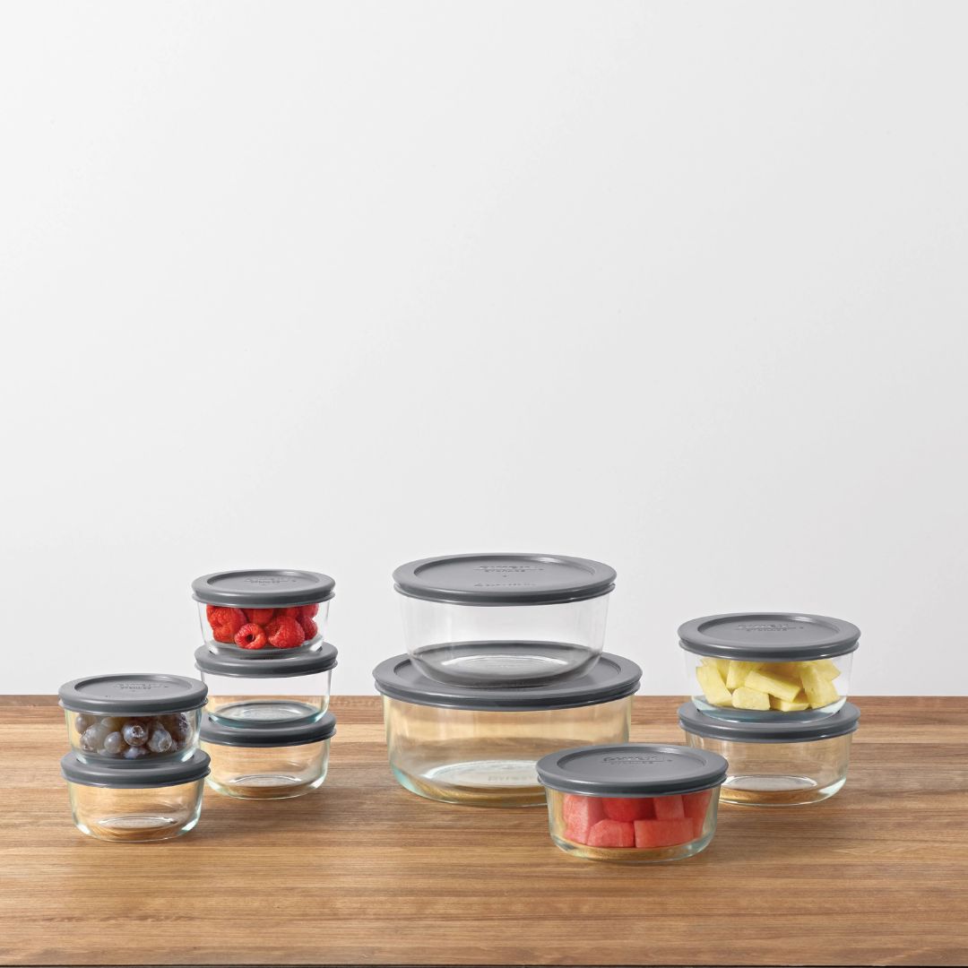Pyrex® Simply Store® 20-piece Set with Gray Lids - 图片 2