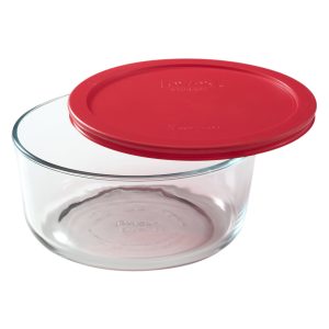 Pyrex® Simply Store® 7-cup Glass Food Storage Container with Red Lid